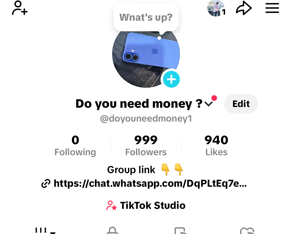 NIGERIA TikTok ACCOUNT WITH 999 FOLLOWERS