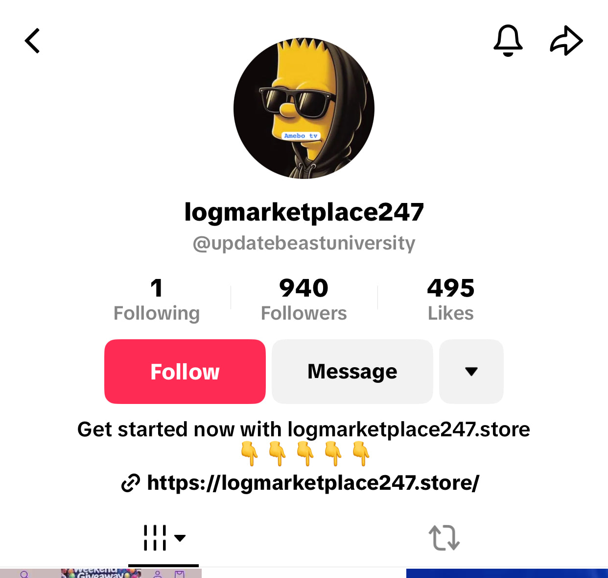 NIGERIA TikTok ACCOUNT WITH 900 FOLLOWERS